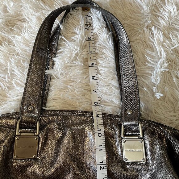 MICHAEL Michael Kors Metallic Satchel | Pewter | Pre-Owned - Picture 8 of 15